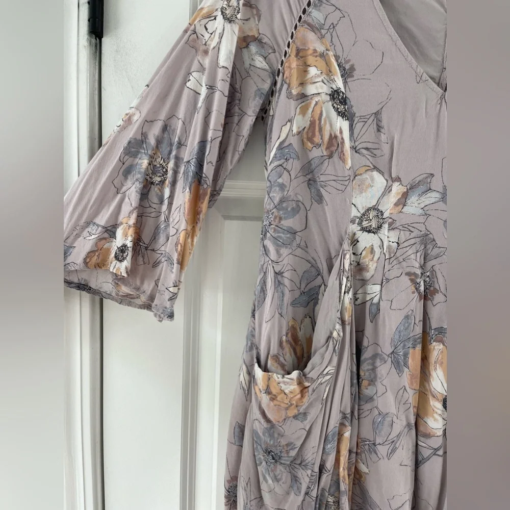 purple floral flowy dress | Free People - Picture 4 of 6